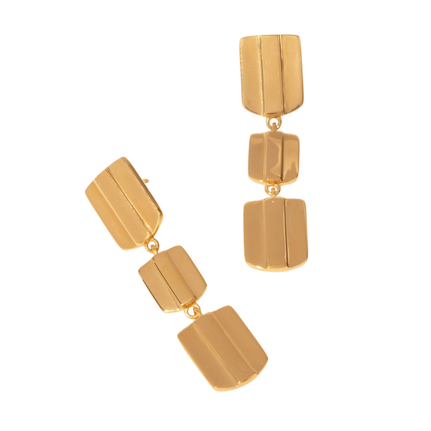 gold layered dome drop earrings - Earrings - VUE by SEK