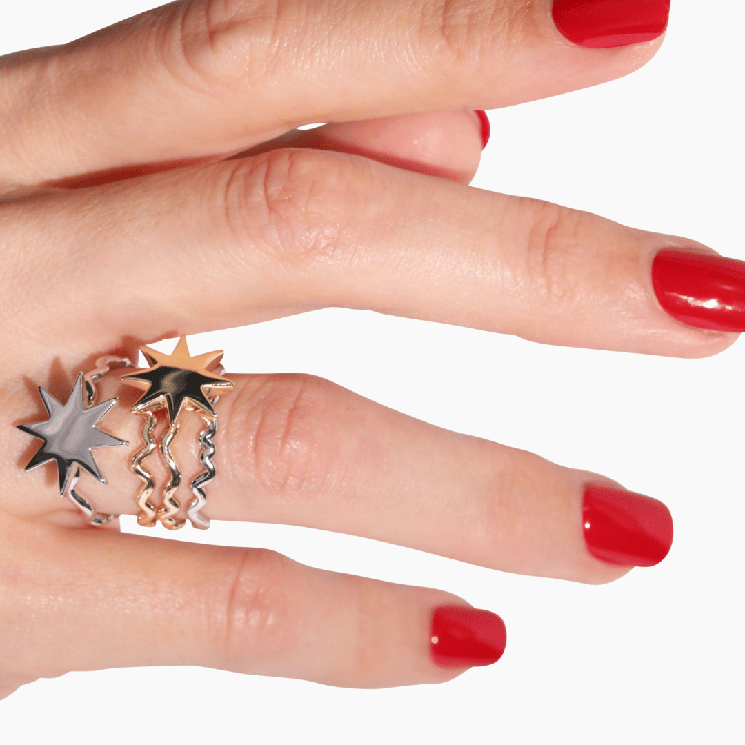 gold star wave ring