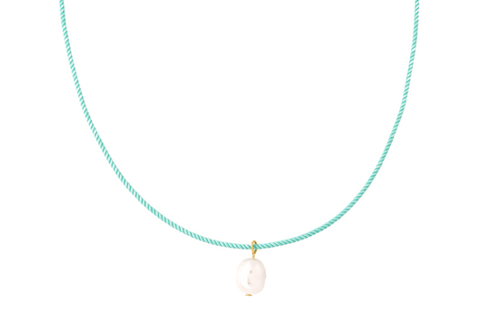 pearl + turquoise cord necklace - Necklaces - VUE by SEK