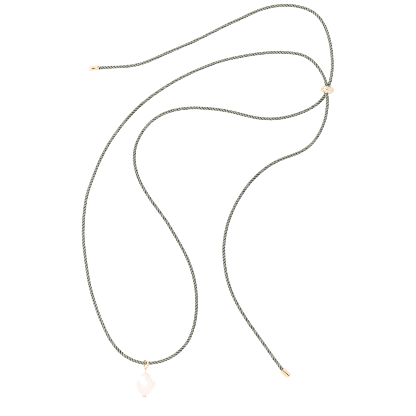 pearl + gray cord necklace - Necklaces - VUE by SEK