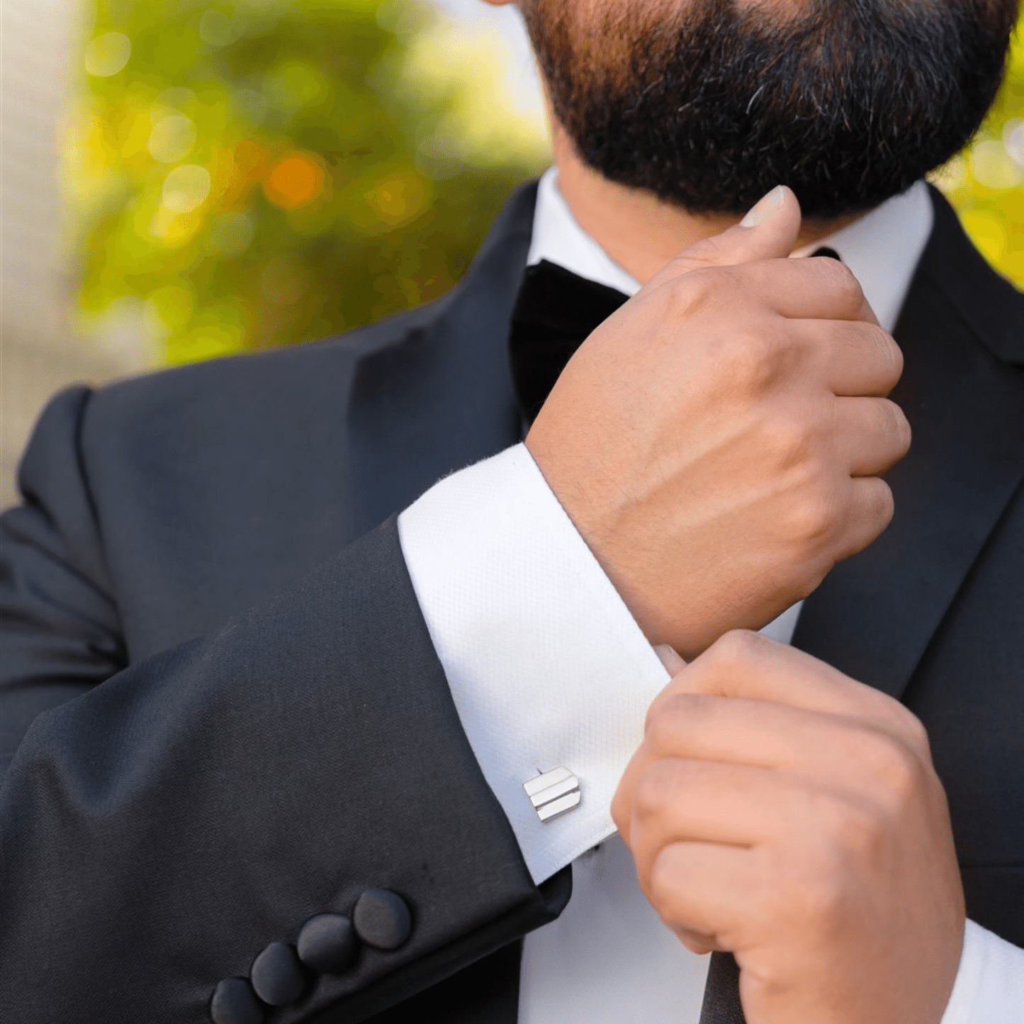 platinum layered dome cufflinks - Cufflinks - VUE by SEK