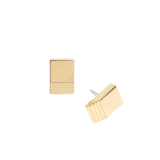 gold layered square studs - Stud Earrings - VUE by SEK