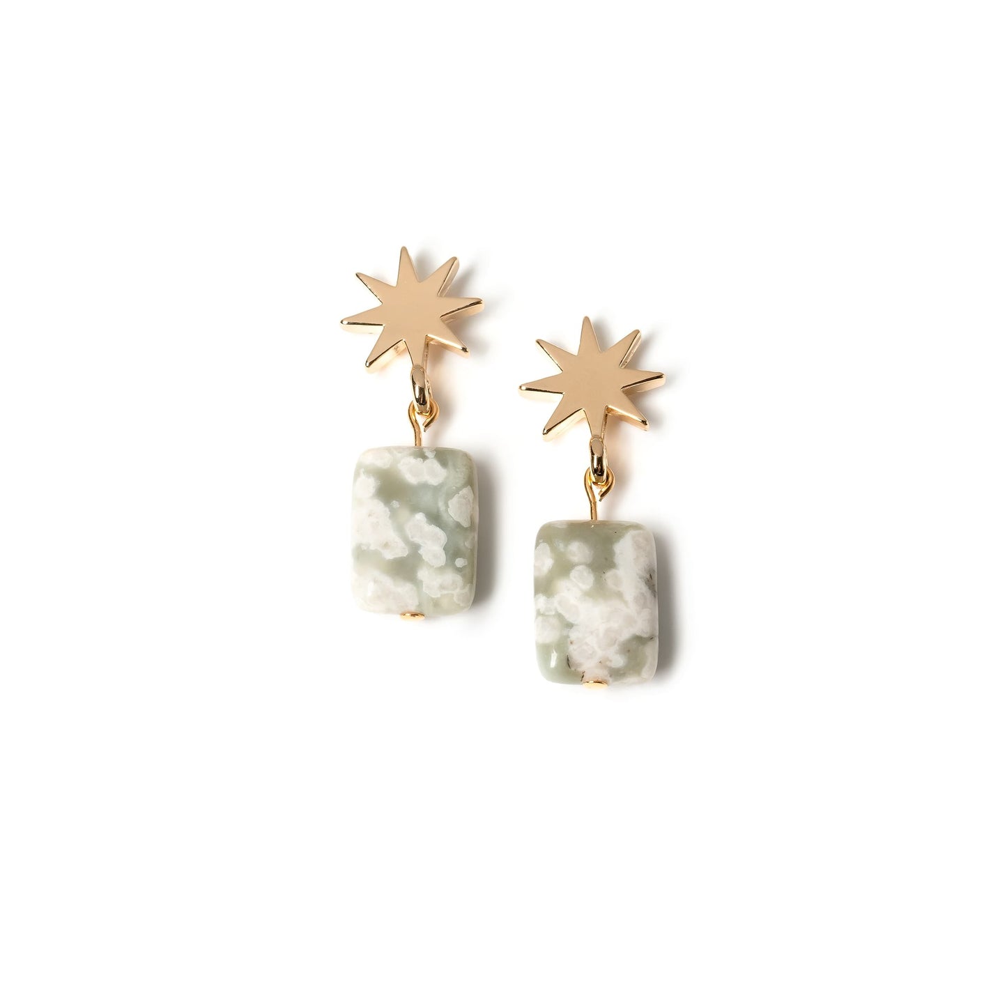 gold star + peace jasper earrings - gold star + peace jasper earrings - VUE by SEK