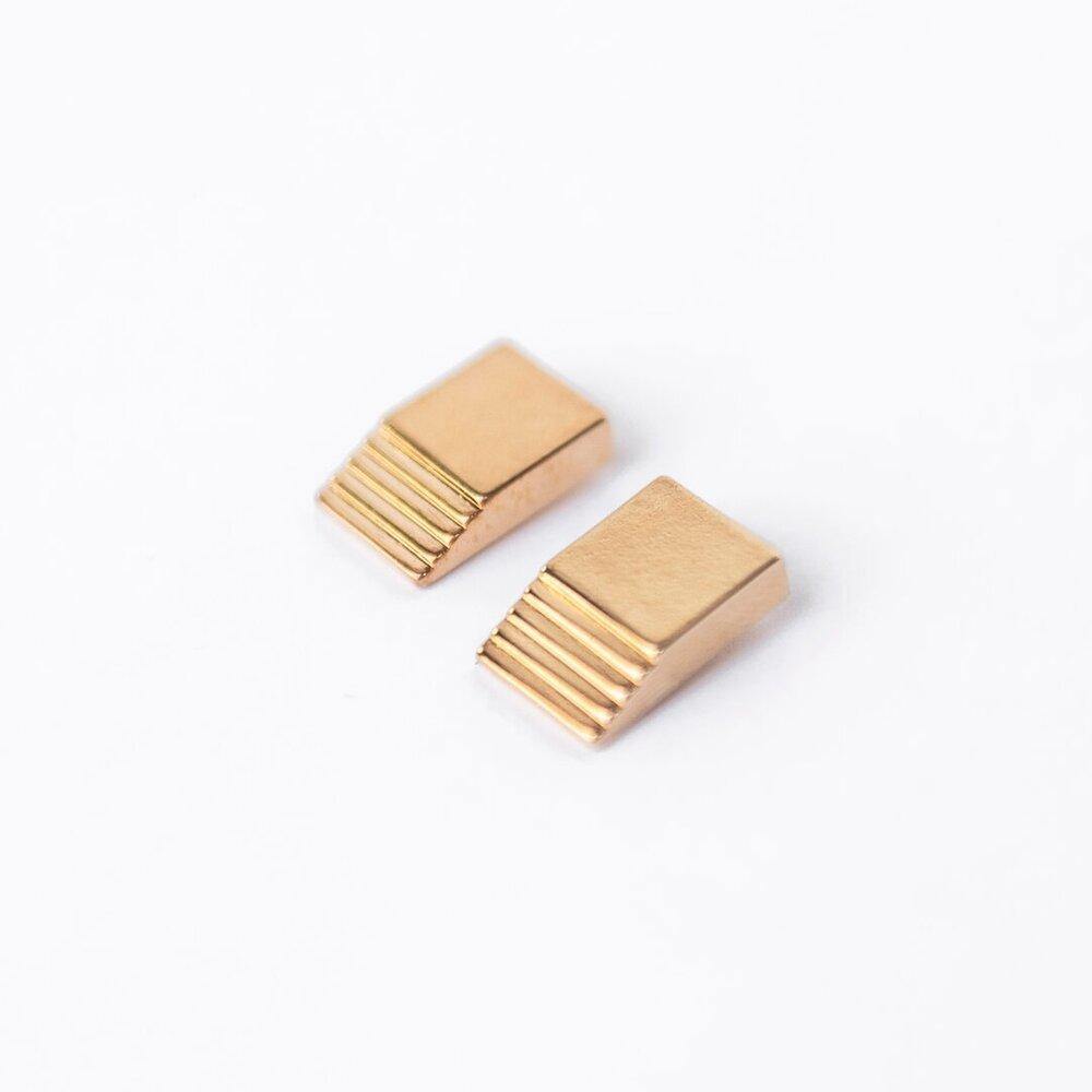 gold layered square studs - VUE by SEK