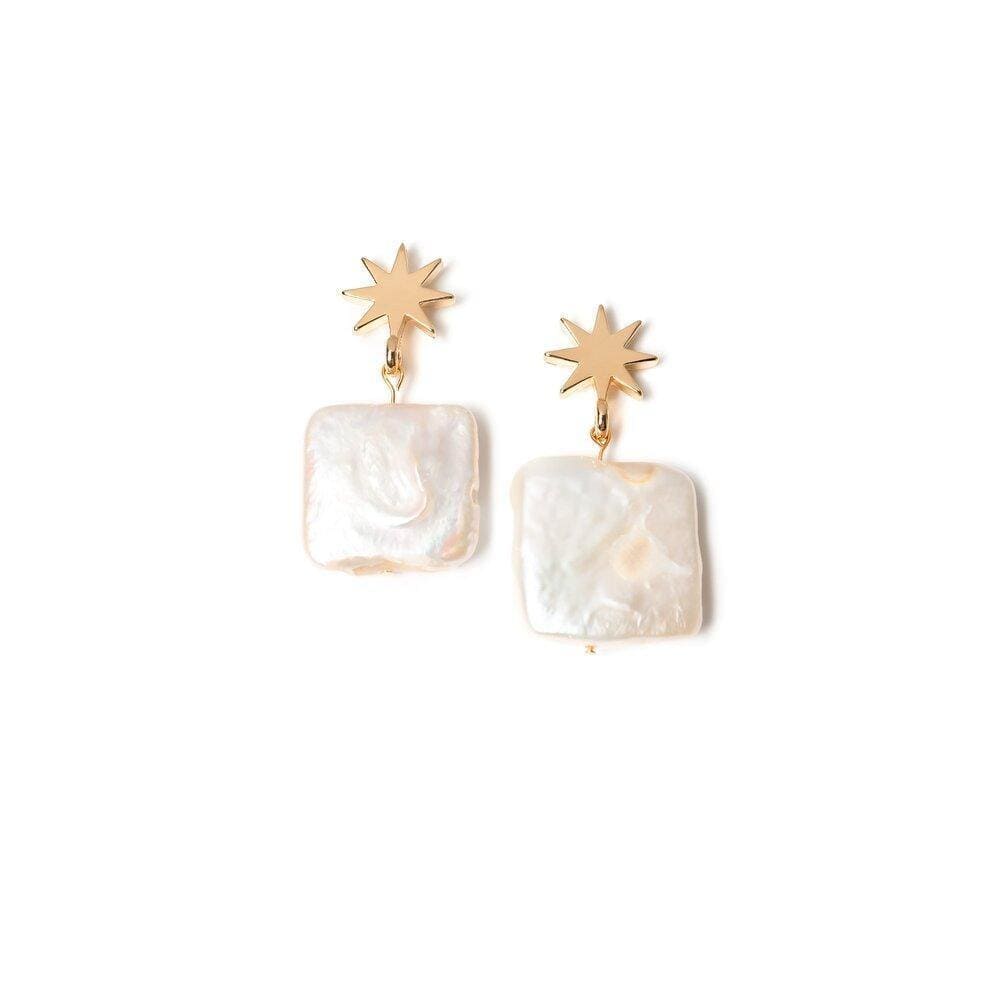 gold star + freshwater pearl earrings - VUE by SEK