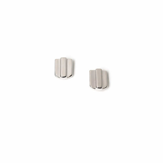 rhodium layered dome studs - VUE by SEK